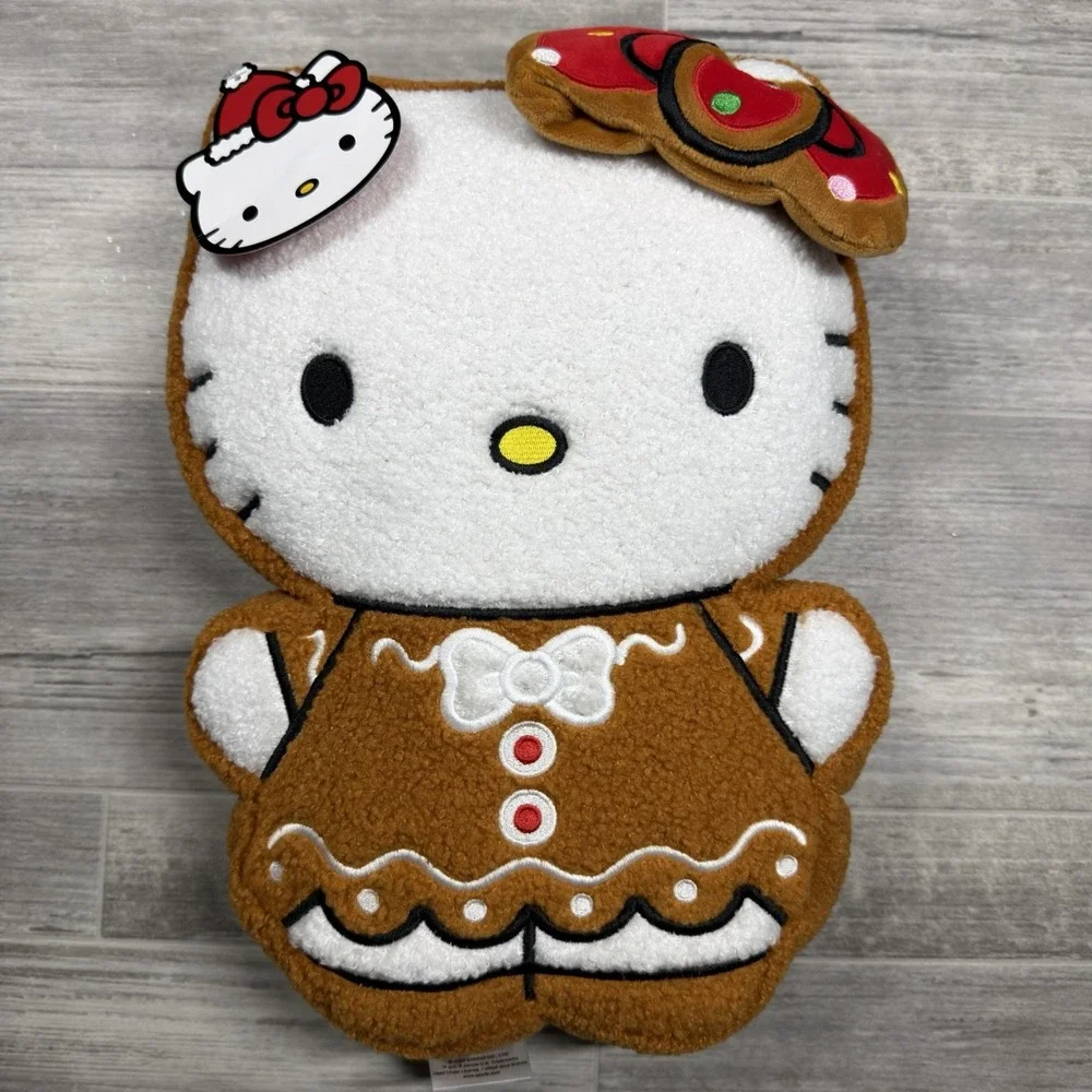 Hello Kitty Gingerbread Pillow Plush Sherpa NWT ‎ 15